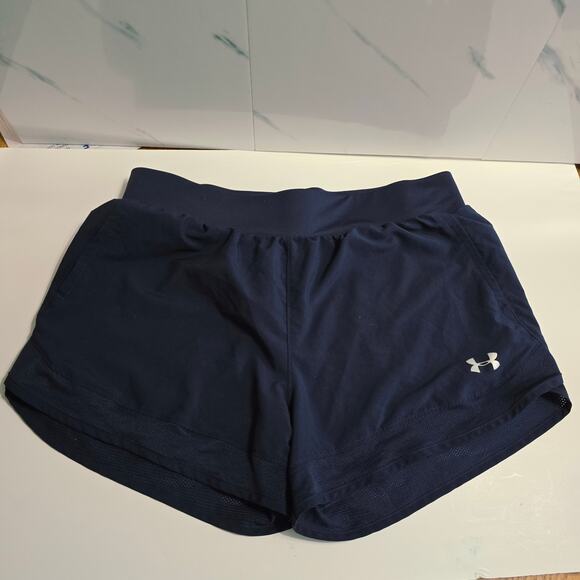 Under Armour Locker Woven Training Shorts Blue EUC Size L Large - Picture 1 of 9